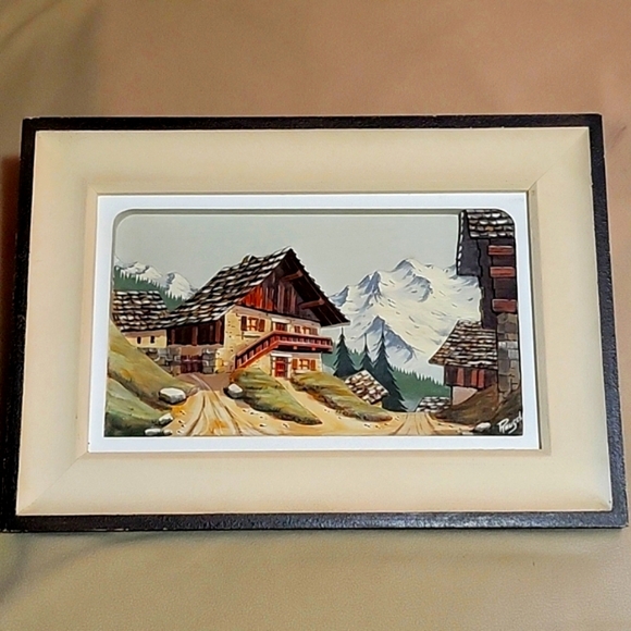 3-D CARVED WOOD WALL ART SIGNED - Picture 1 of 7